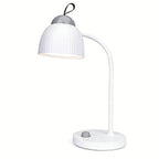 Calelin LED Desk Lamp - 48 LED Beads, Stepless Dimming, 2400mAh Rechargeable & Plug-in, 360° Flexible Gooseneck, Portable Hook for Home/Office/Study