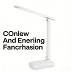 Calelin LED Desk Lamp with Phone Stand, 3-Level Dimmable & 3 Color Temperatures, Foldable Eye-Caring Table Light for Home Office Study, Rechargeable/Plug-in (Model WD-6082G)