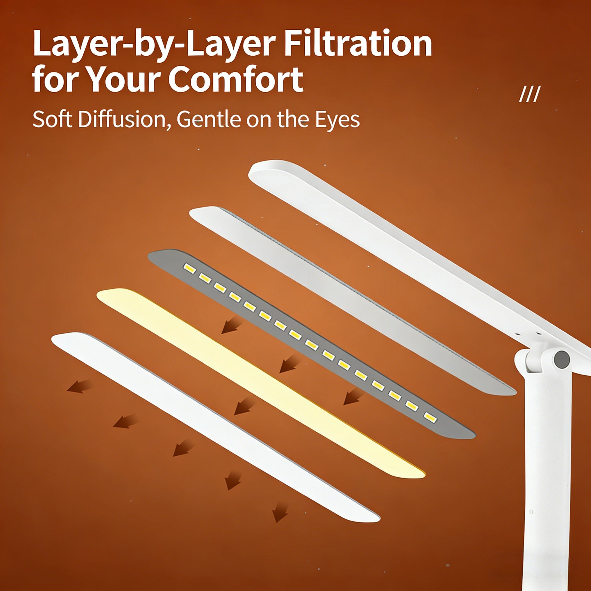 Calelin LED Desk Lamp with Phone Stand, 3-Level Dimmable & 3 Color Temperatures, Foldable Eye-Caring Table Light for Home Office Study, Rechargeable/Plug-in (Model WD-6082G)