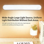 Calelin LED Magnetic Under Cabinet Light, Touch Control Dimmable & Color Temperature Adjustable (Warm/Cool/White Light), Wide-Angle Brightness for Dorm/Desk, USB Rechargeable, Space-Saving Stick-On Lamp