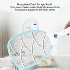 Calelin Electric Fly Swatter, 3000V Powerful Bug Zapper Racket with Upgraded Large Mesh & 3-Layer Safety Grid, 1s Residual Power Elimination, Rechargeable Mosquito Killer for Home Kitchen Bedroom