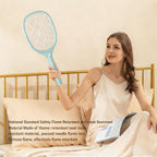 Calelin Electric Fly Swatter, 3000V Bug Zapper Racket with Flame-Retardant Material, Bright LED Light & Type-C Rechargeable, Safe Physical Mosquito Killer for Home Bedroom