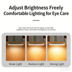 Calelin LED Magnetic Under Cabinet Light, Touch Control Dimmable & Color Temperature Adjustable (Warm/Cool/White Light), Wide-Angle Brightness for Dorm/Desk, USB Rechargeable, Space-Saving Stick-On Lamp
