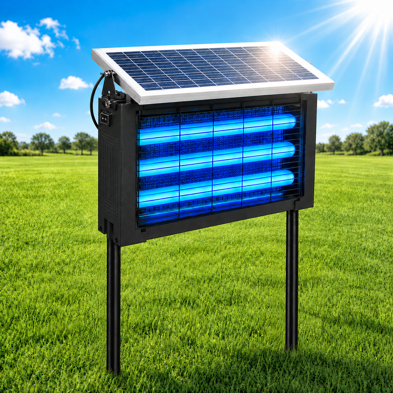 Solar Bug Zapper Outdoor, 13W Solar Powered Mosquito Zapper, USB Rechargeable Fly Insect Trap