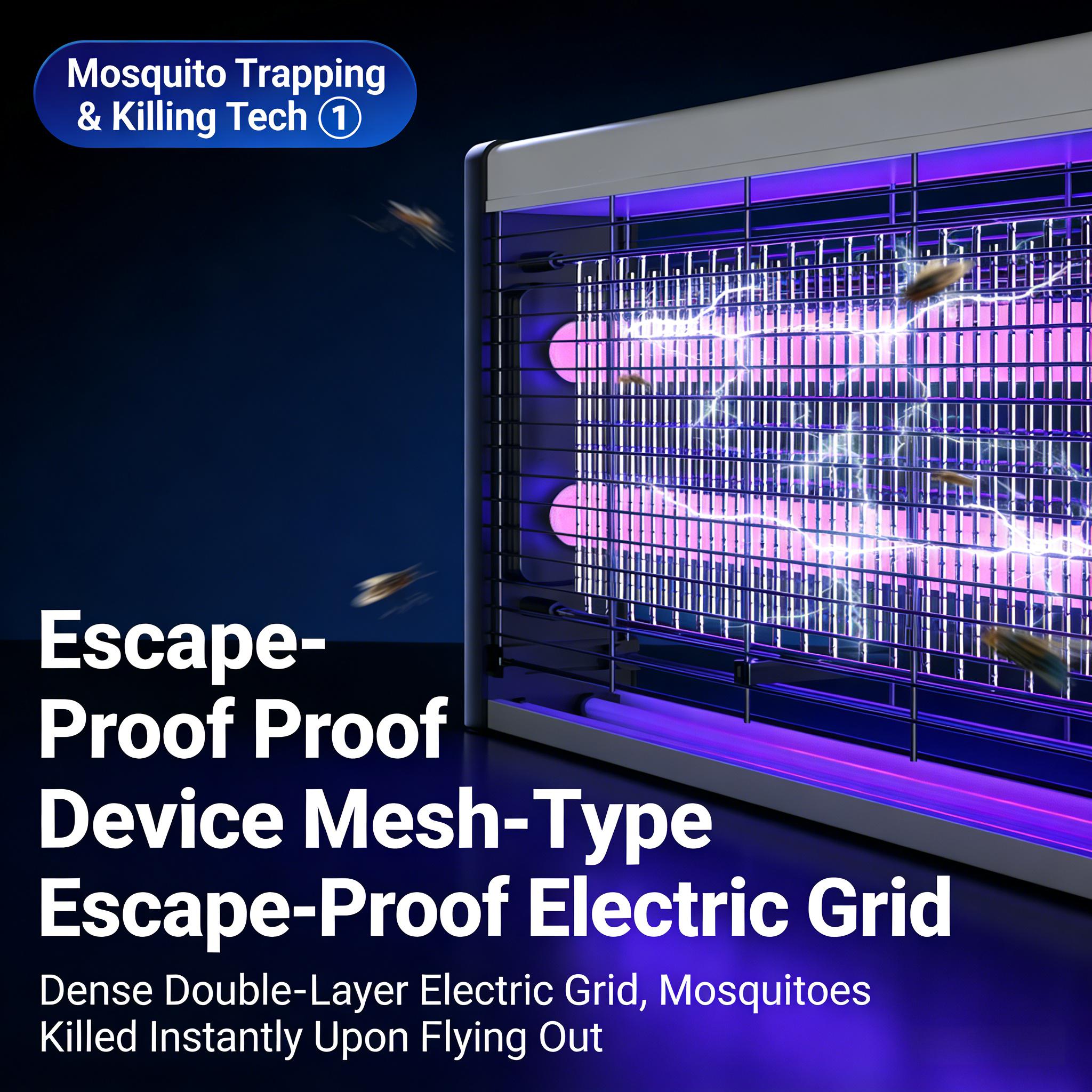 Calelin UV Bug Zapper: 120㎡ Coverage, 1500V Instant Kill – Safe for Homes & Businesses