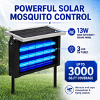 Solar Bug Zapper Outdoor, 13W Solar Powered Mosquito Zapper, USB Rechargeable Fly Insect Trap