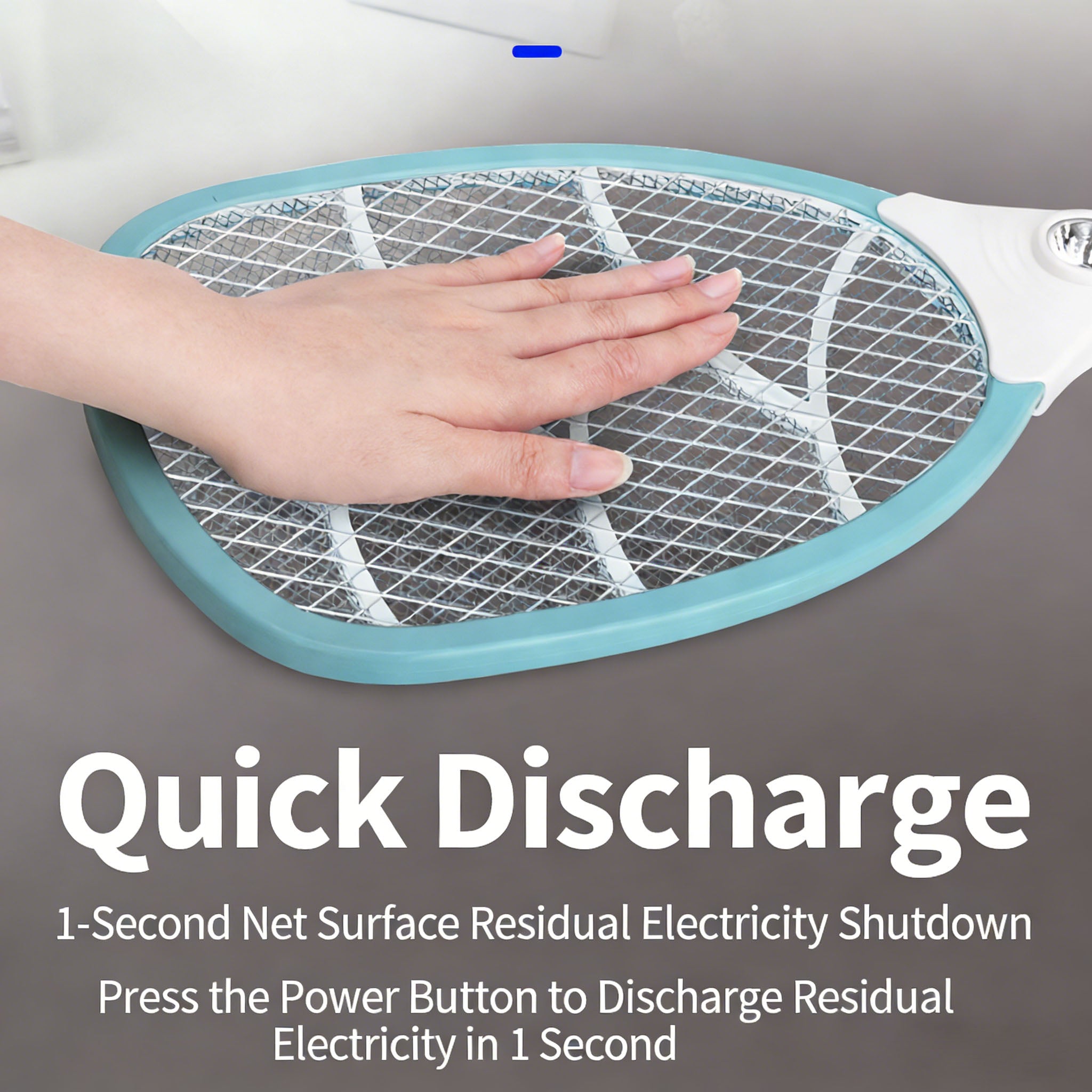 Calelin Electric Fly Swatter, 3000V Powerful Bug Zapper Racket with Upgraded Large Mesh & 3-Layer Safety Grid, 1s Residual Power Elimination, Rechargeable Mosquito Killer for Home Kitchen Bedroom