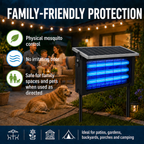 Solar Bug Zapper Outdoor, 13W Solar Powered Mosquito Zapper, USB Rechargeable Fly Insect Trap
