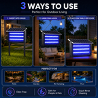 Large Solar Bug Zapper Outdoor for 8000 sq.ft , Rechargeable & Cordless Fly Insect Mosquitos Trap for Patio Yard Home Garden