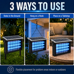 Solar Bug Zapper Outdoor, 13W Solar Powered Mosquito Zapper, USB Rechargeable Fly Insect Trap