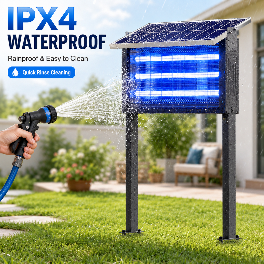 Large Solar Bug Zapper Outdoor for 8000 sq.ft , Rechargeable & Cordless Fly Insect Mosquitos Trap for Patio Yard Home Garden