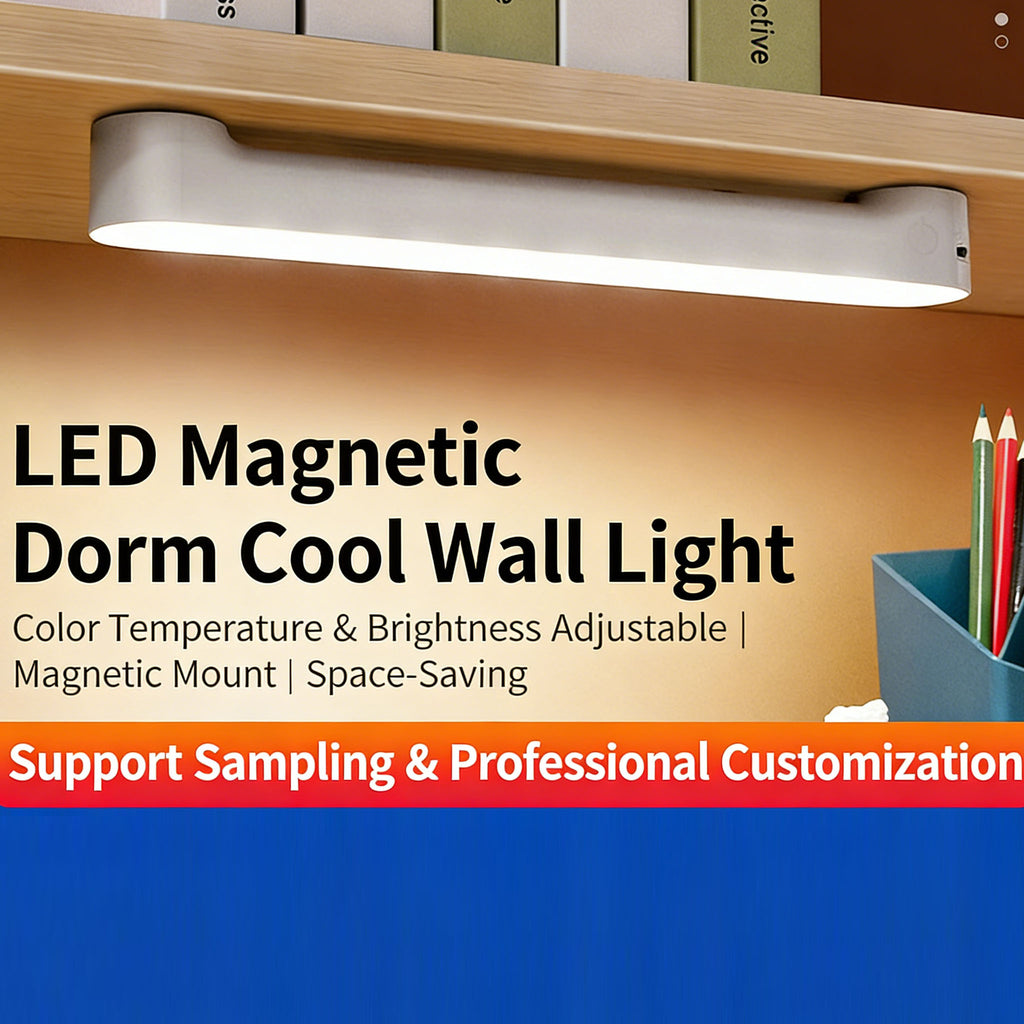 Calelin LED Magnetic Under Cabinet Light, Touch Control Dimmable & Color Temperature Adjustable (Warm/Cool/White Light), Wide-Angle Brightness for Dorm/Desk, USB Rechargeable, Space-Saving Stick-On Lamp