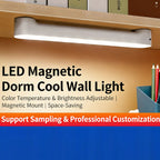 Calelin LED Magnetic Under Cabinet Light, Touch Control Dimmable & Color Temperature Adjustable (Warm/Cool/White Light), Wide-Angle Brightness for Dorm/Desk, USB Rechargeable, Space-Saving Stick-On Lamp