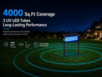 Large Solar Bug Zapper Outdoor for 4000 sq.ft Rechargeable Mosquito Zapper for Backyard, Cordless USB Charging Fly Insect Trap